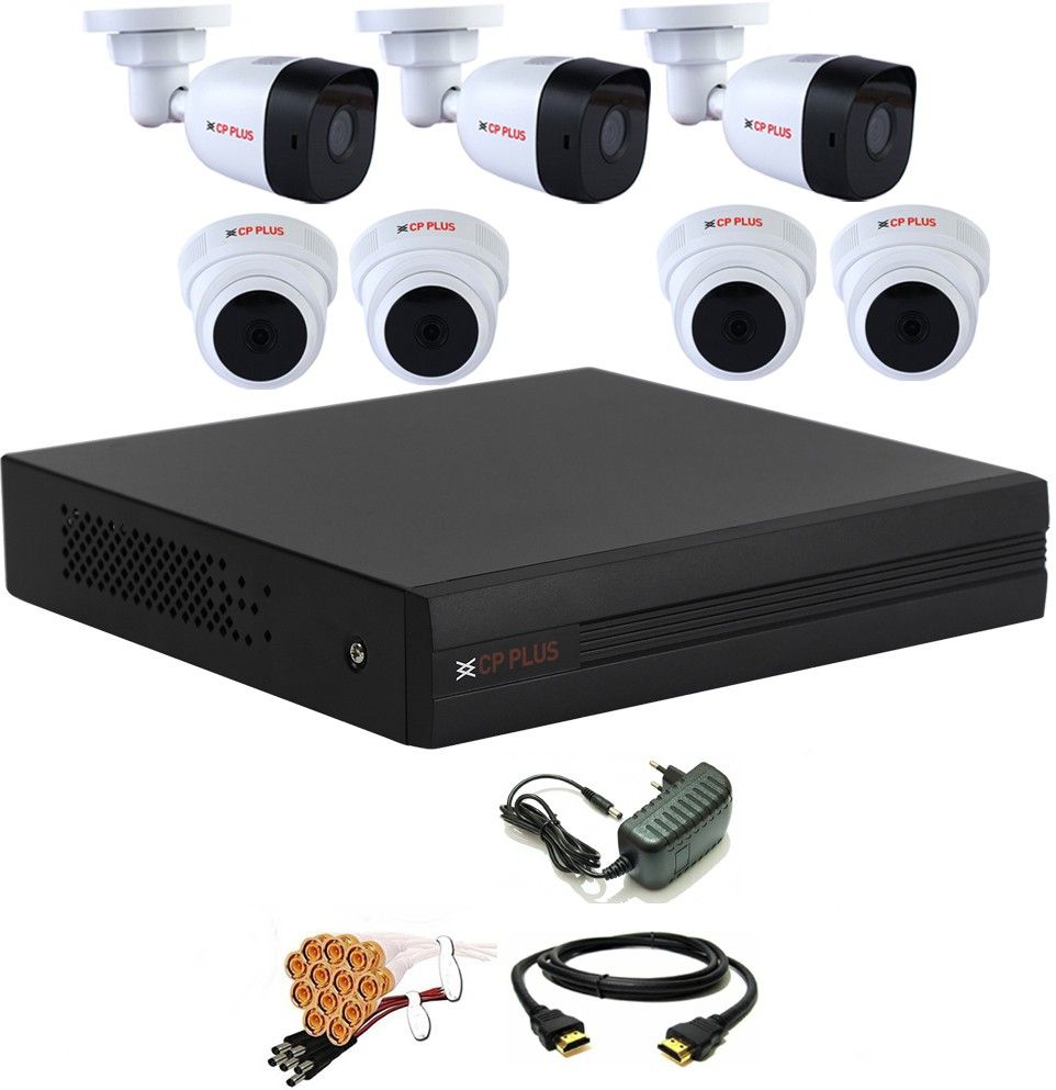 CP PLUS 8 Channal HD DVR 1080p 1Pcs,Bullet HD Camera Plug-n-Play Crystal IR LEDs for clearer Night Vision 2.4 MP 3Pcs,Dome HD Camera Plug-n-Play Crystal IR LEDs for clearer Night Vision 2.4 MP 4Pcs,HDMI cable 1Pcs,Bnc & Dc connectors,combo set Security Camera-image-10