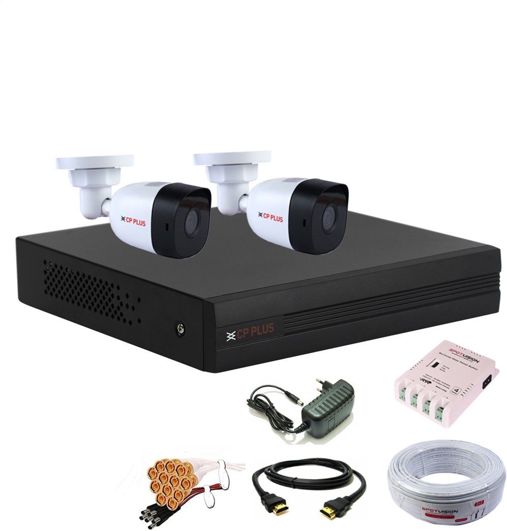 CP PLUS 4 Channal HD DVR 1080p 1Pcs,Bullet HD Camera Plug-n-Play Crystal IR LEDs for clearer Night Vision 2.4 MP 2Pcs,combo set Security Camera-picture-12