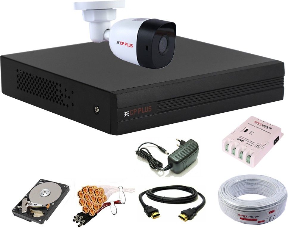 CP PLUS 4 Channal HD DVR 1080p 1Pcs,Bullet HD Camera Plug-n-Play Crystal IR LEDs for clearer Night Vision 2.4 MP 1Pcs,500 GB Hard Disk,Full combo set Security Camera-picture-16