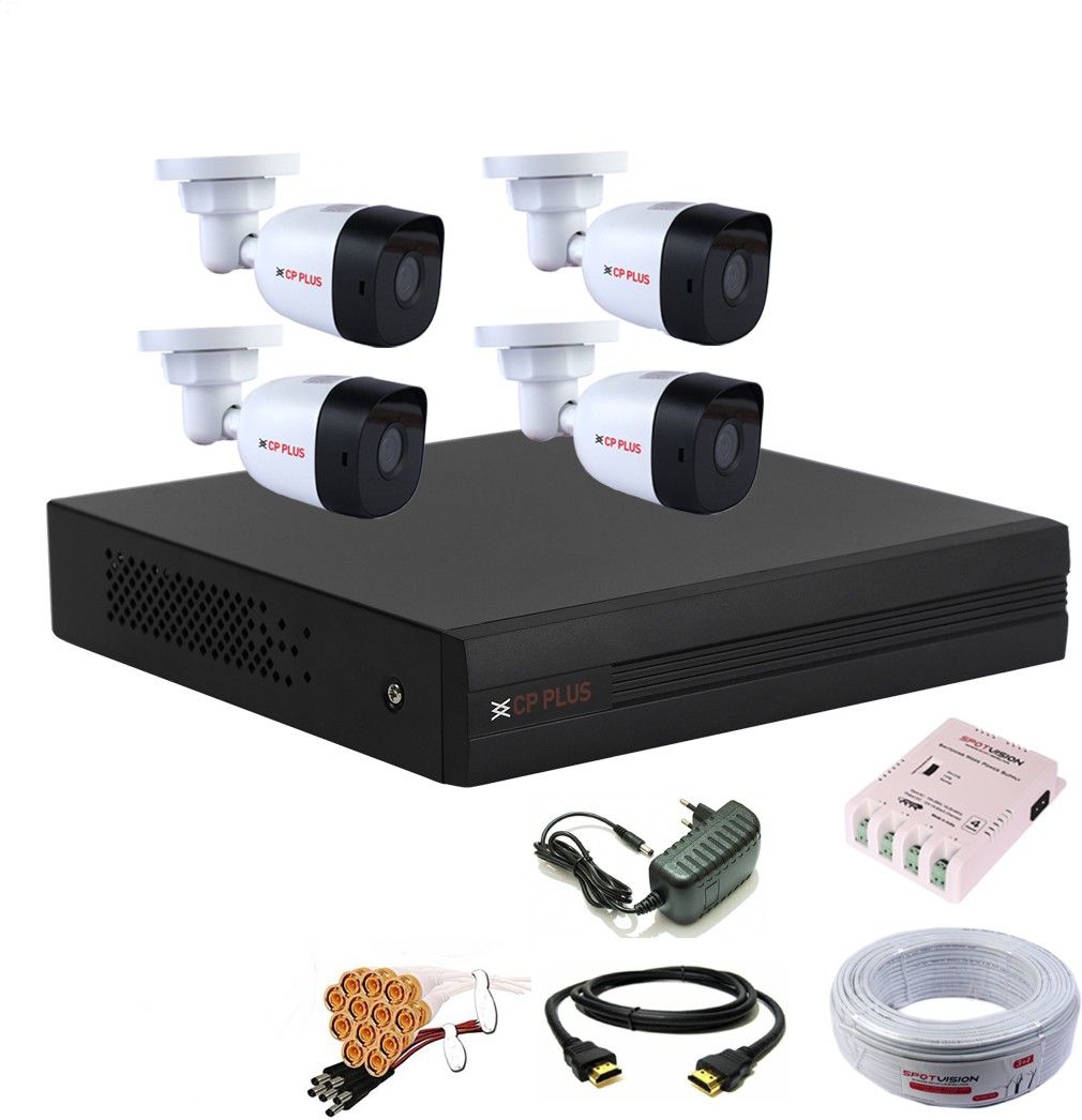 CP PLUS 4 Channal HD DVR 1080p 1Pcs,Bullet HD Camera Plug-n-Play Crystal IR LEDs for clearer Night Vision 2.4 MP 4Pcs,combo set Security Camera-image-43