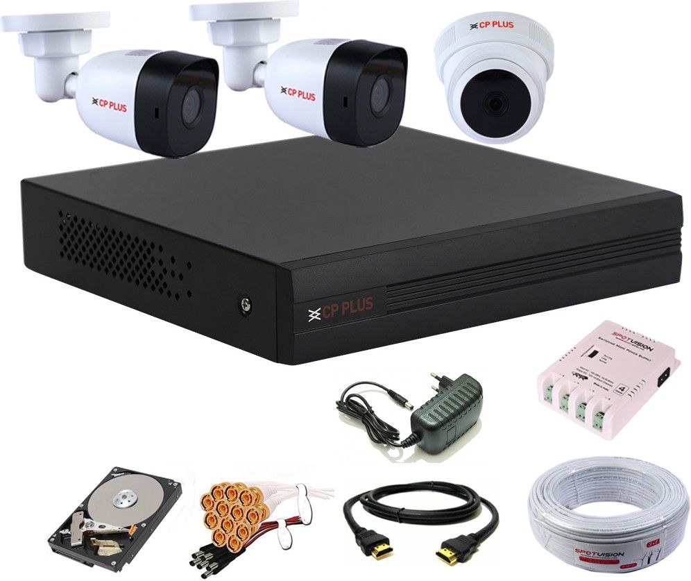 CP PLUS 4 Channal HD DVR 1080p 1Pcs,Bullet HD Camera Plug-n-Play Crystal IR LEDs for clearer Night Vision 2.4 MP 2Pcs,Dome HD Camera Plug-n-Play Crystal IR LEDs for clearer Night Vision 2.4 MP 1Pcs,1 TB Hard Disk,Full combo set Security Camera-image-35