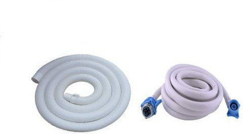ki bath fittings Washing machine Hose Inlet pipe With Outlet Pipe For Drain/Extension/Outlet Hose Pipe For Drain/Extension/Outlet Hose Pipe For Top Loading Fully Automatic Washing Machine Pipe (Inlet+Outlet Combo) Size-Both 5 Meter Hose Pipe image 1