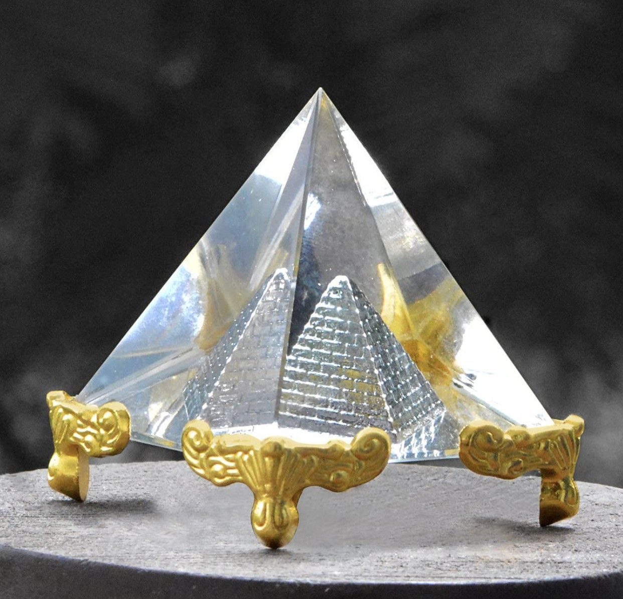Vastu / Feng Shui Crystal Pyramid For Positive Energy And Vastu Correction | Good Luck & Prosperity Decorative Showpiece - 5 cm-image-0