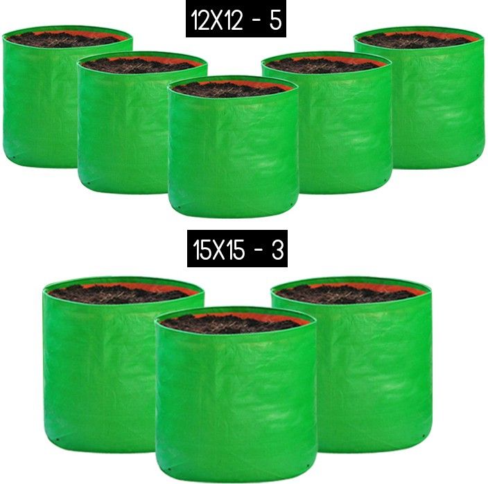 scotmen UV Stabilized Terrace gardening 12x12 Pack of 5 and 15x15 set of 3 Grow Bag-picture-27