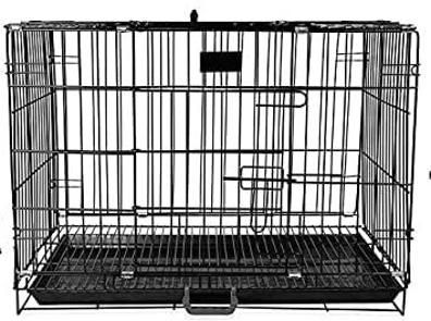 18Inch Single-Door Folding Metal Cage with Removable Tray for Pets & Dogs Hard Crate Pet Crate-image-30