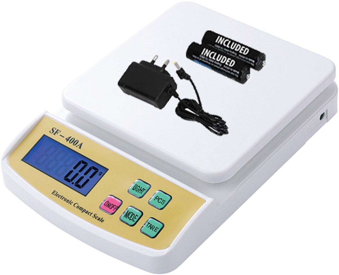 INDICUL Weight Machine | Weighing Scale, SF400A Digital Weight Machine, Weight Machine for Home Kitchen & Shop, Multipurpose Portable, Electronic Weight Machine, (10 Kg Kitchen Scale with Adopter) Weighing Scale (White) Weighing Scale-image-28