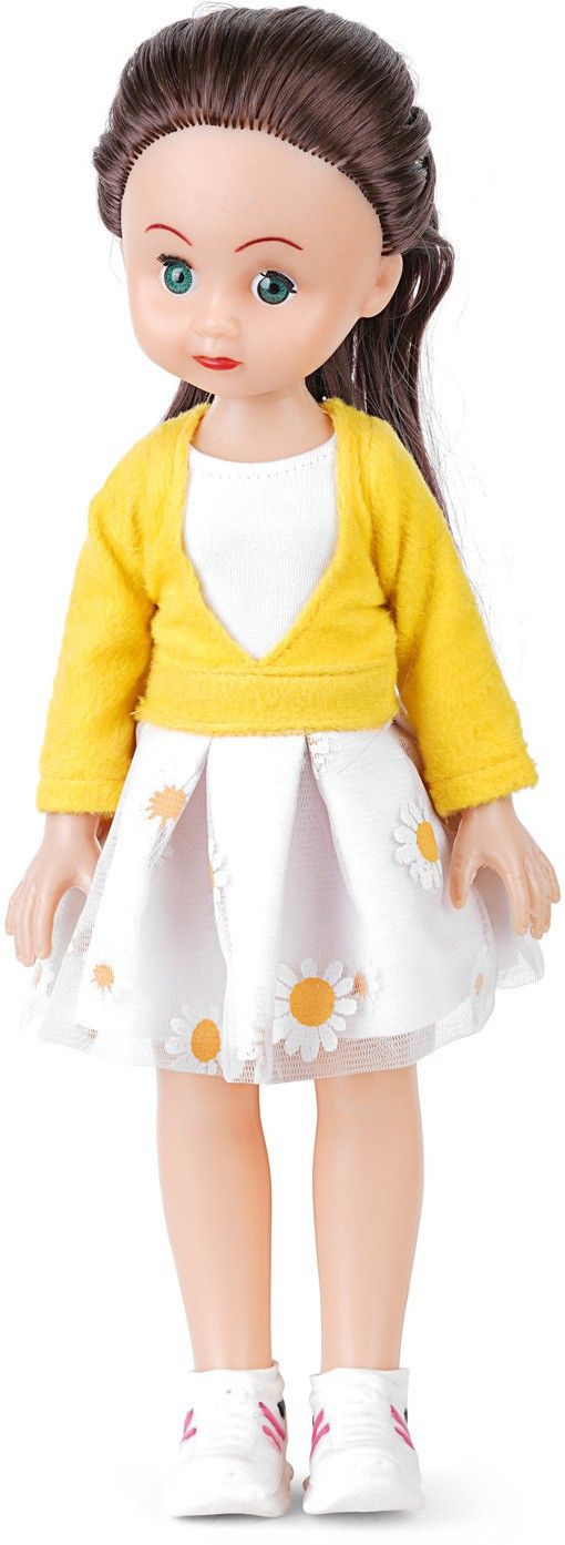 Girl Doll in Yellow Pullover & Net Skirt with Doll Accessories for kids Age 3 yr & Above-image-6