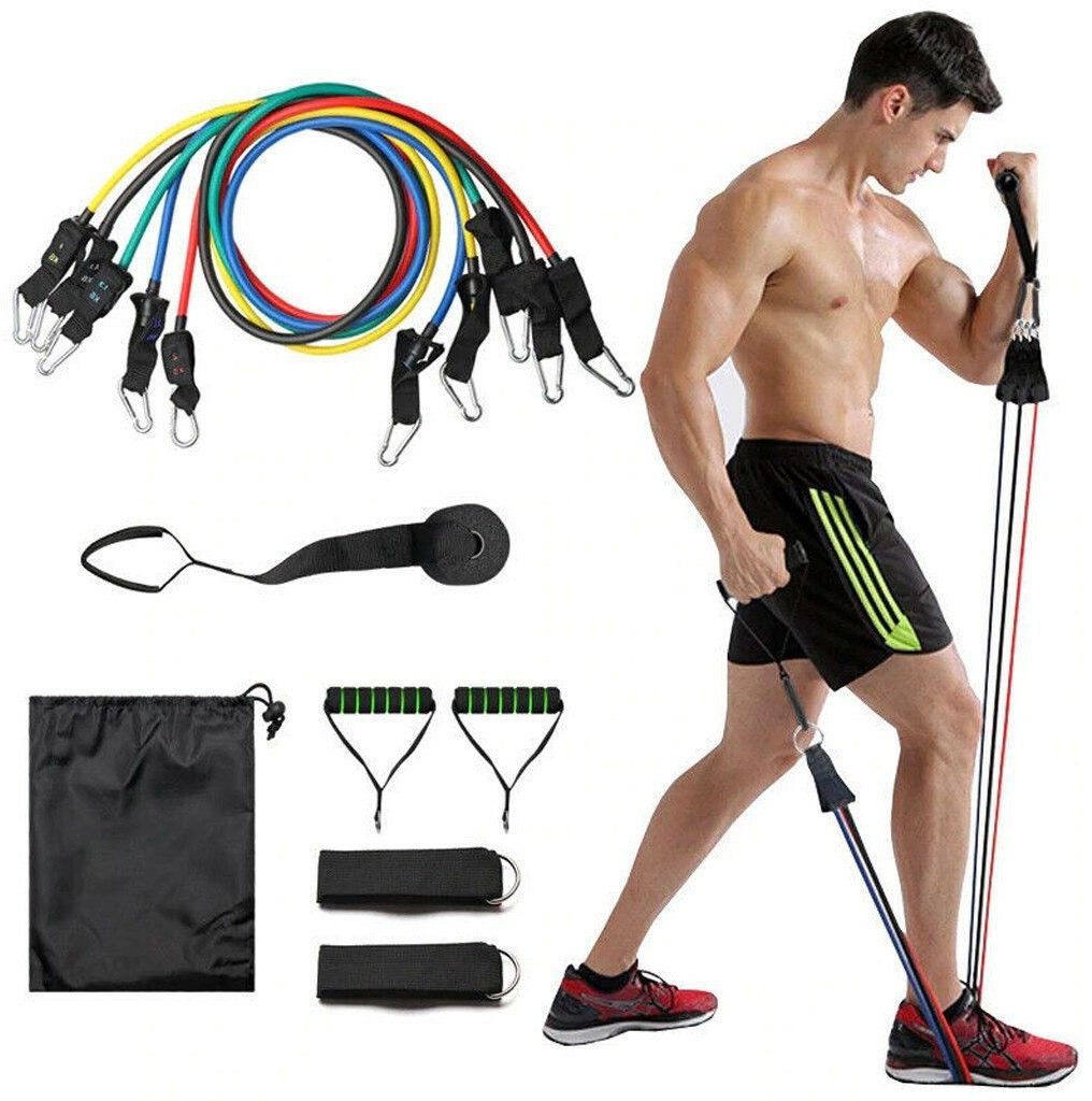 Resistance Bands Set Tubes for Fitness Home Gym Workout Resistance Tube 11 Resistance Band-image-1