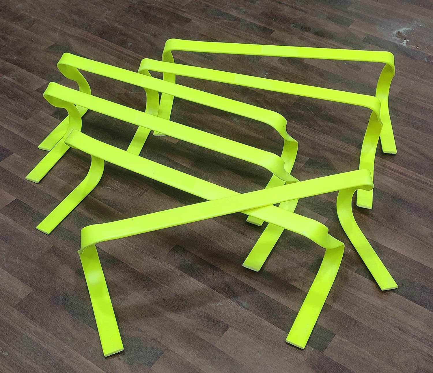 ymd New Flat 6inch Agility Hurdle/Track and Field Hurdle/Speed Jumping Agility Hurdle Set of 6 |Parrot Green Color PVC Speed Hurdles image 1