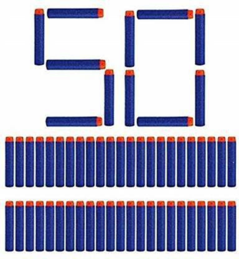 newvent (Pack of 50) Fire Gun Bullet Soft Foam Dart 50 PCS Darts & Plastic Bullets (Blue) Soft Tip Dart-picture-43