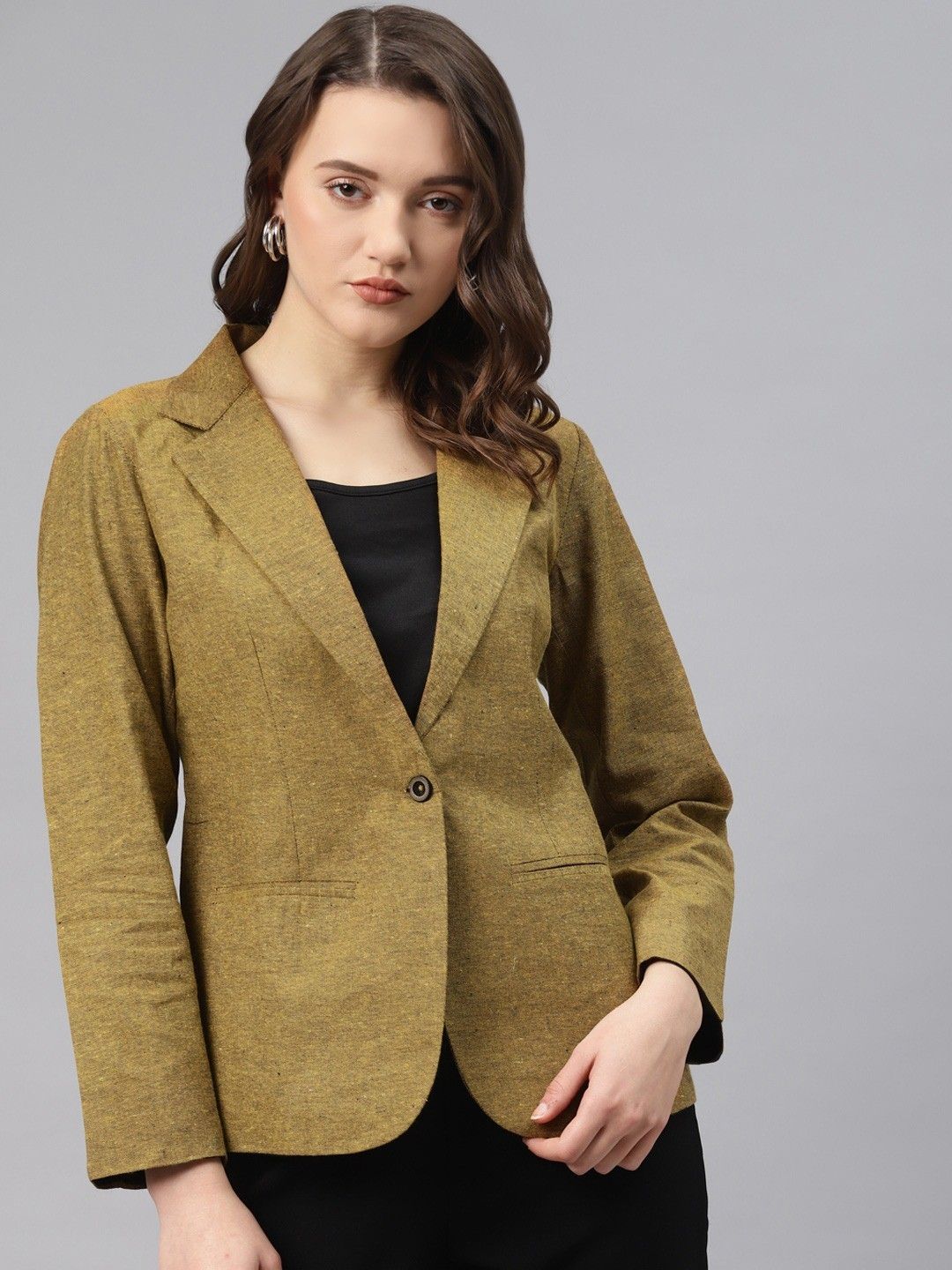 cottinfab Women Solid Single Breasted Casual Blazer-picture-21