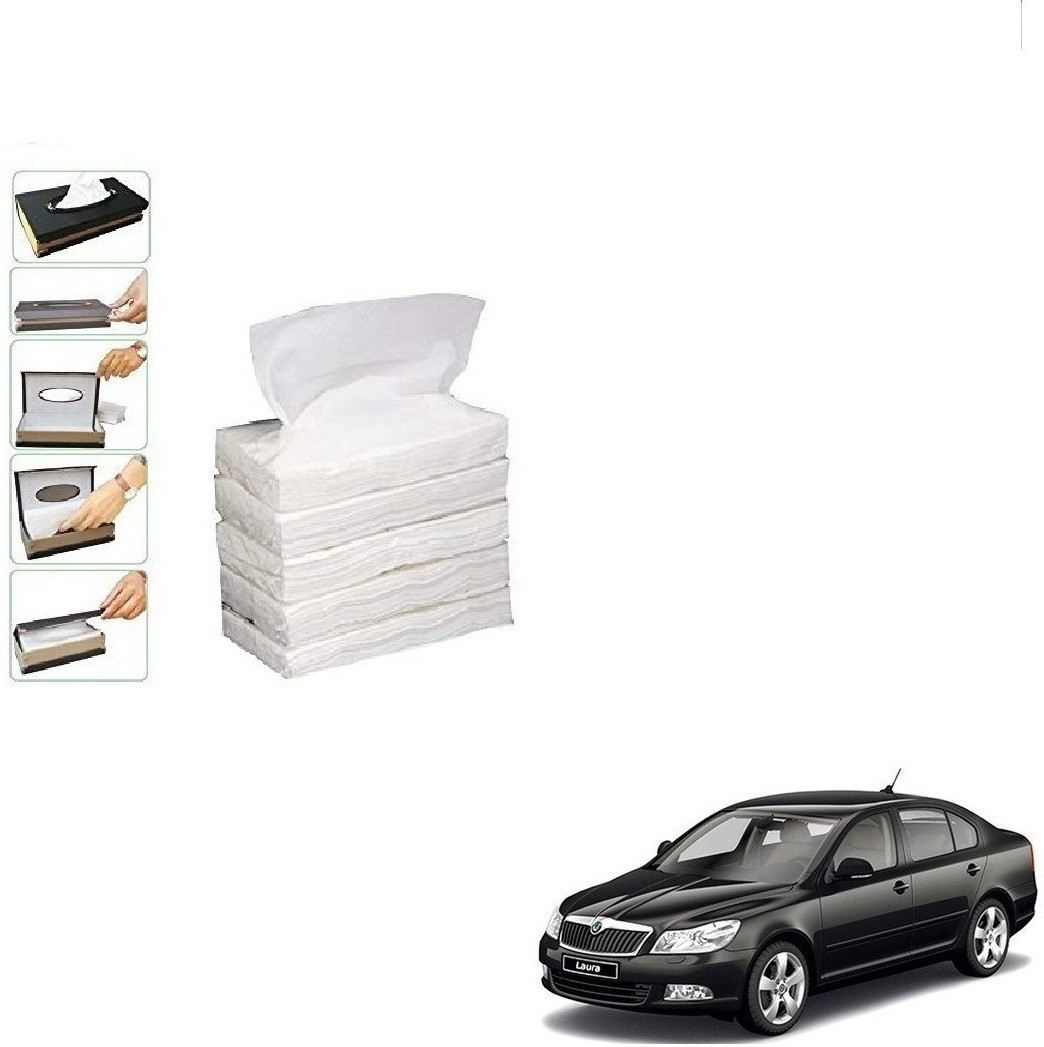 kozdiko 5 SET REFILLER WITH 100 PULLS (200 SHEETS) IN ONE SET FOR SKODA LAURA Vehicle Tissue Dispenser image 1