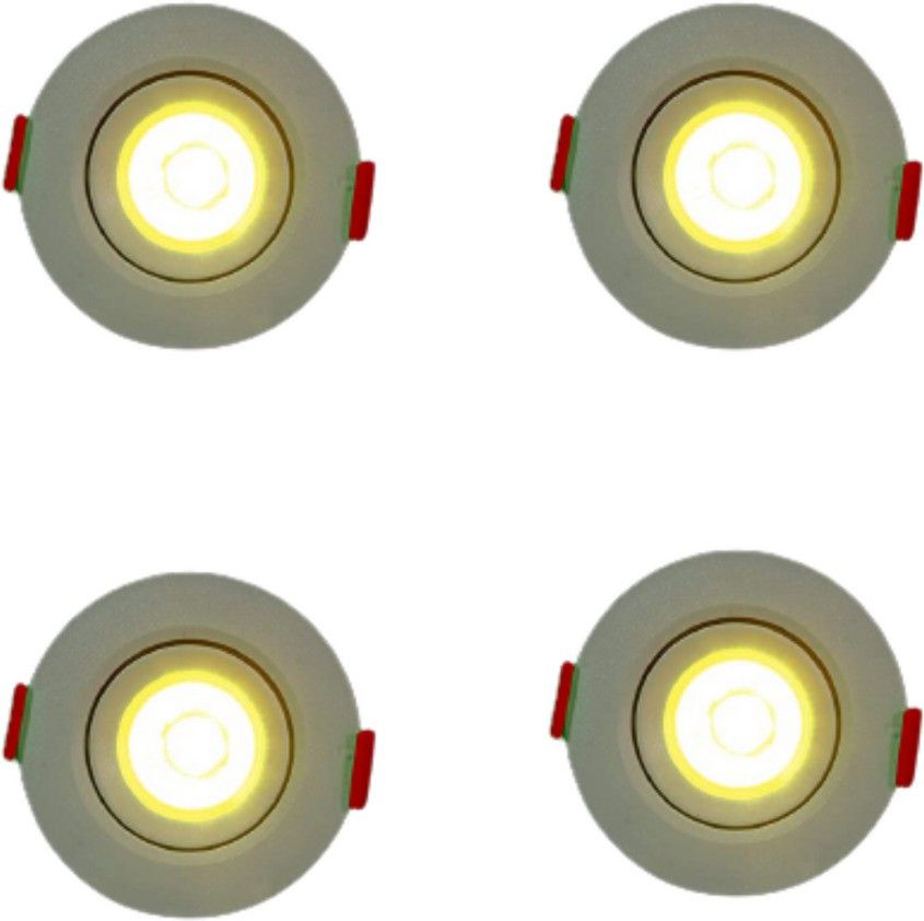 D'mak LED COB/Spot Light/Button Light (Warm White) Round pack of 4 Recessed Ceiling Lamp-picture-25