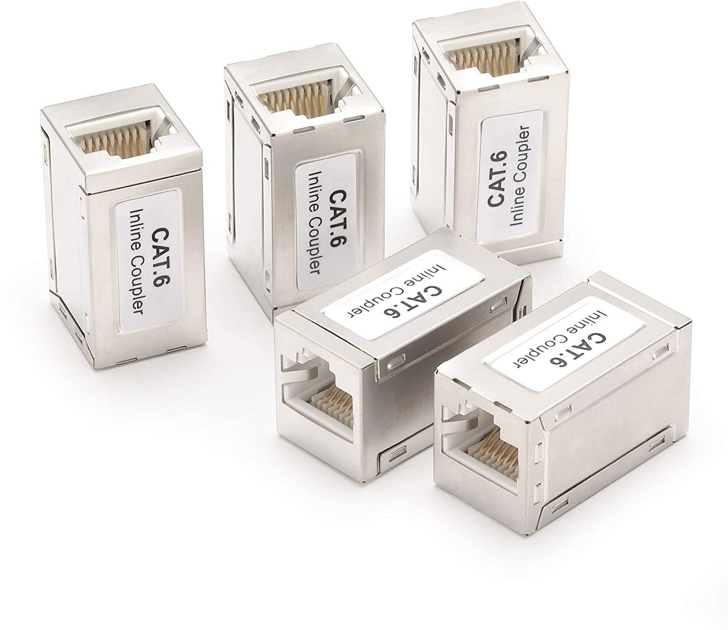 Fedus RJ45 Coupler Inline Shielded, Ethernet Cable Extender, Ethernet Coupler Female to Female Connector in-Line Coupler Network Coupler, Ethernet Connectors For Cat7/ Cat6/ Cat5e Pack-5 Lan Adapter image 1