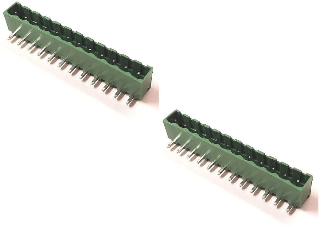 (Pack of 2) Pitch Right Angle Screw Terminal Block Male Connector 300V/15A, 28-12 AWG 5085 Connecrtor Plug In Type Screw Terminal Connector - 12 Pin - 5.08mm XY2500 Connector-image-40