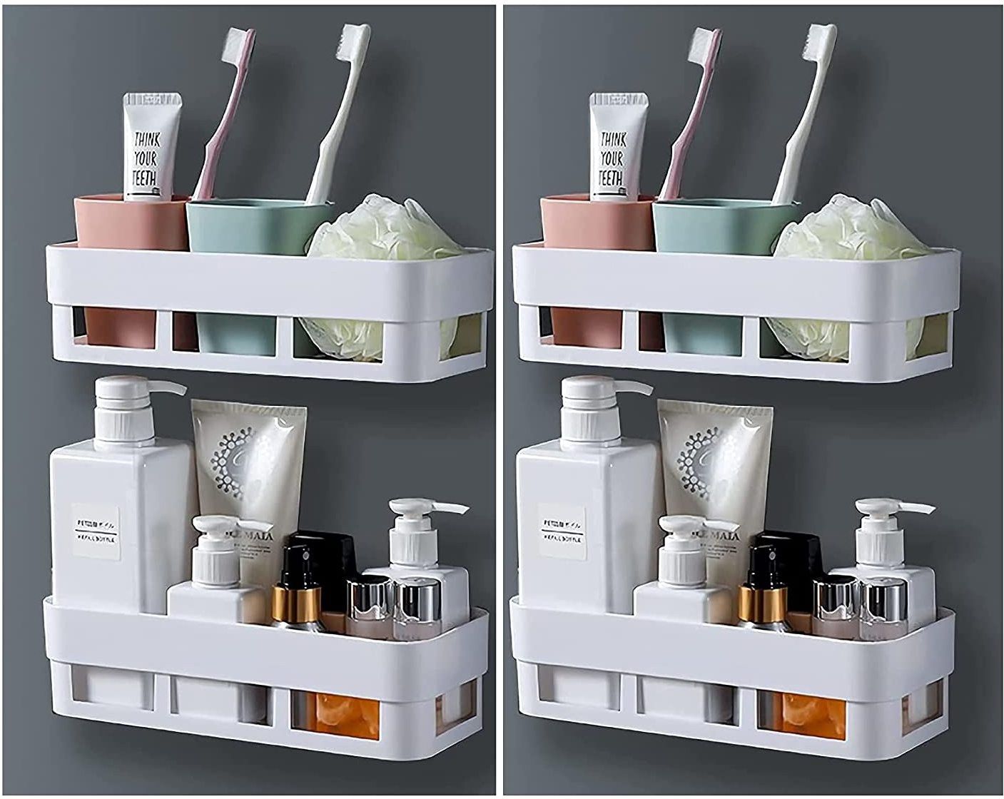 4 Bathroom Rack White Bathtub Caddy-image-26