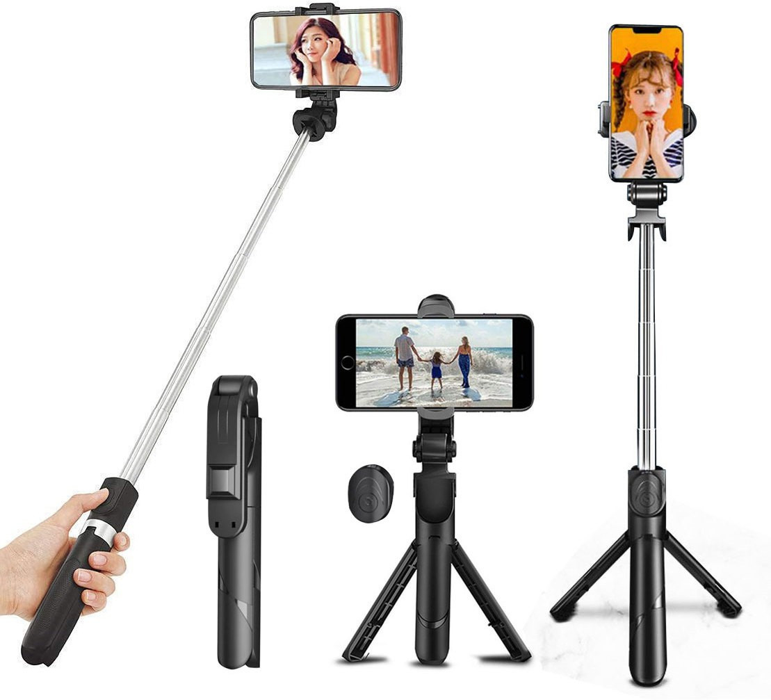 G2L Wireless Bluetooth Foldable Mini Tripod Selfie Stick with Detachable Remote Monopod, Tripod image 1