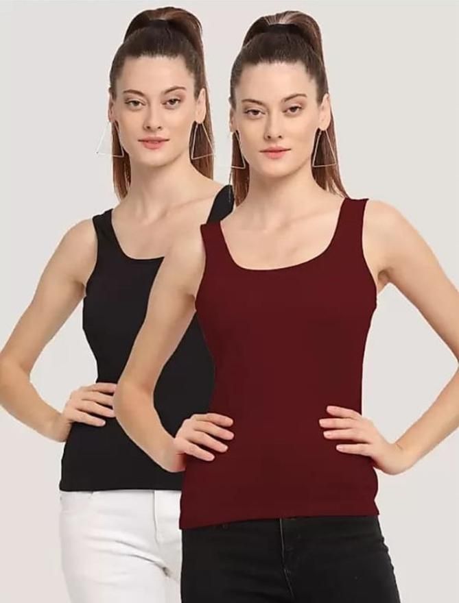 Women Black, Maroon Tank Top/Vest-image-22