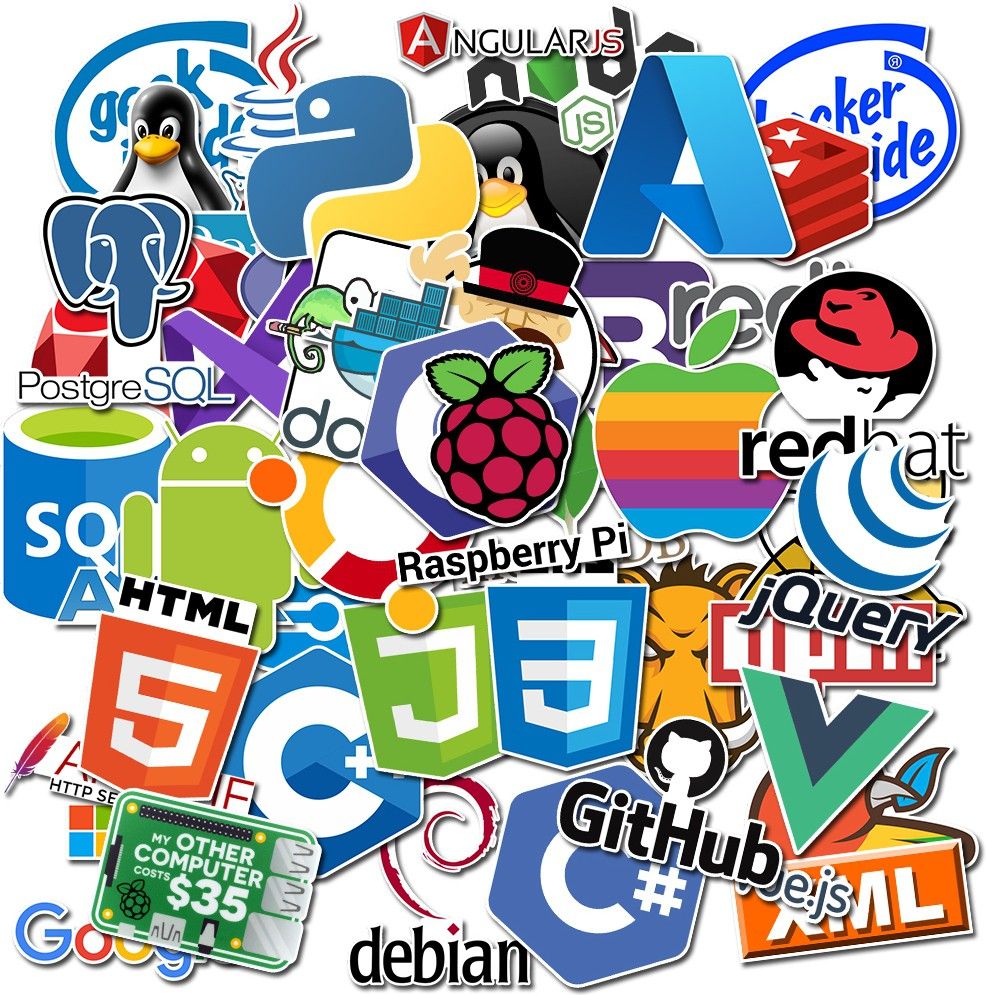 dzazner 50 Pcs Software Programming Languages Waterproof Vinyl Laptop Decal Skin Sticker Self Adhesive Vinyl Laptop Decal 15.6-image-38