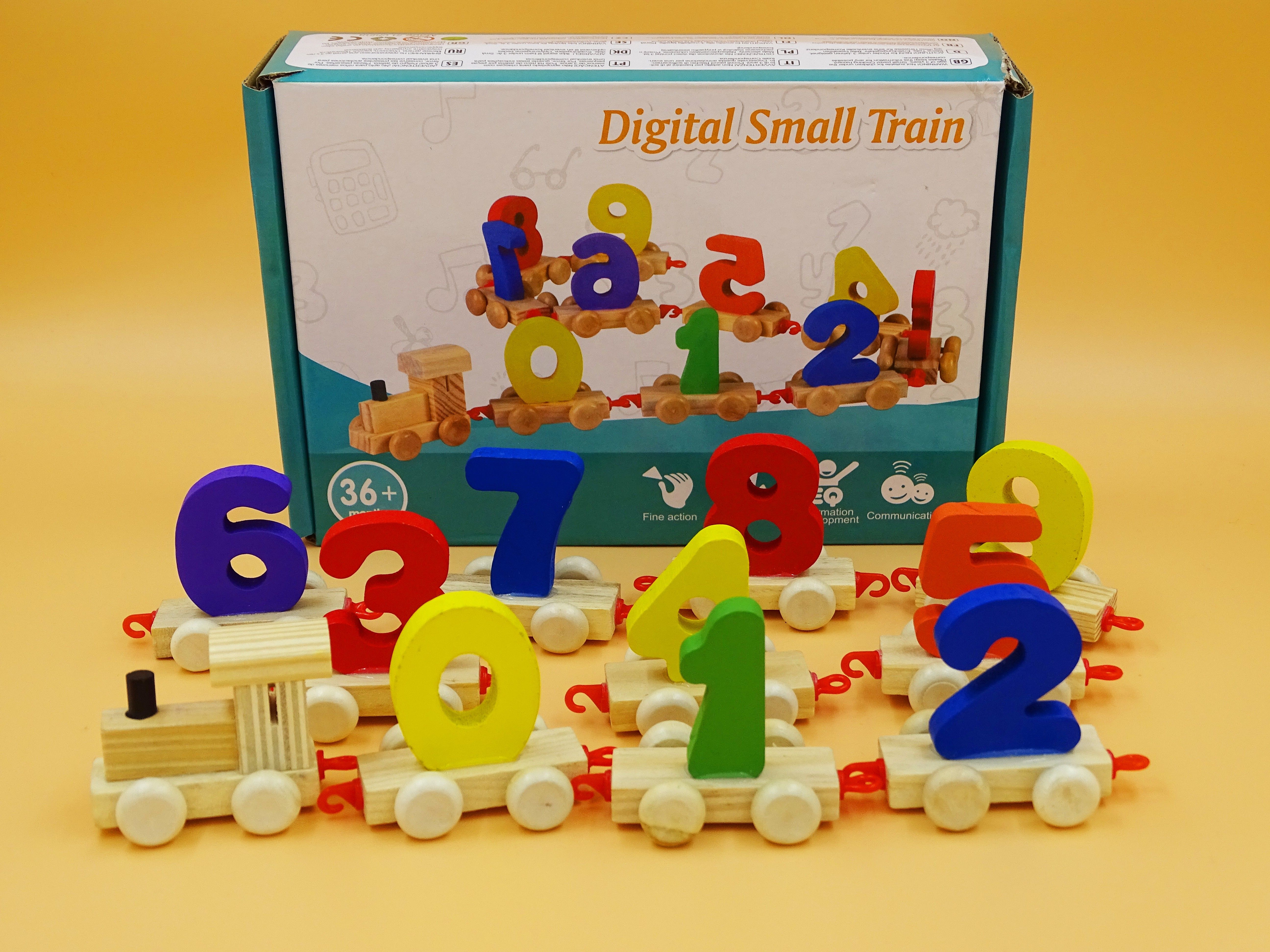 poksi Wooden Learning Toy Numbers Educational Play Train with Sliding Wheels, Pre School Learning Game for Kids 3 Years & Above (Pack of 11, Multicolor)-picture-35