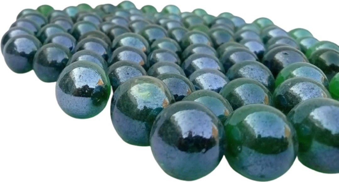 90 Pcs Plane Green Colour Kanche Marble Glass Ball Goli in Outdoor Toy-image-44