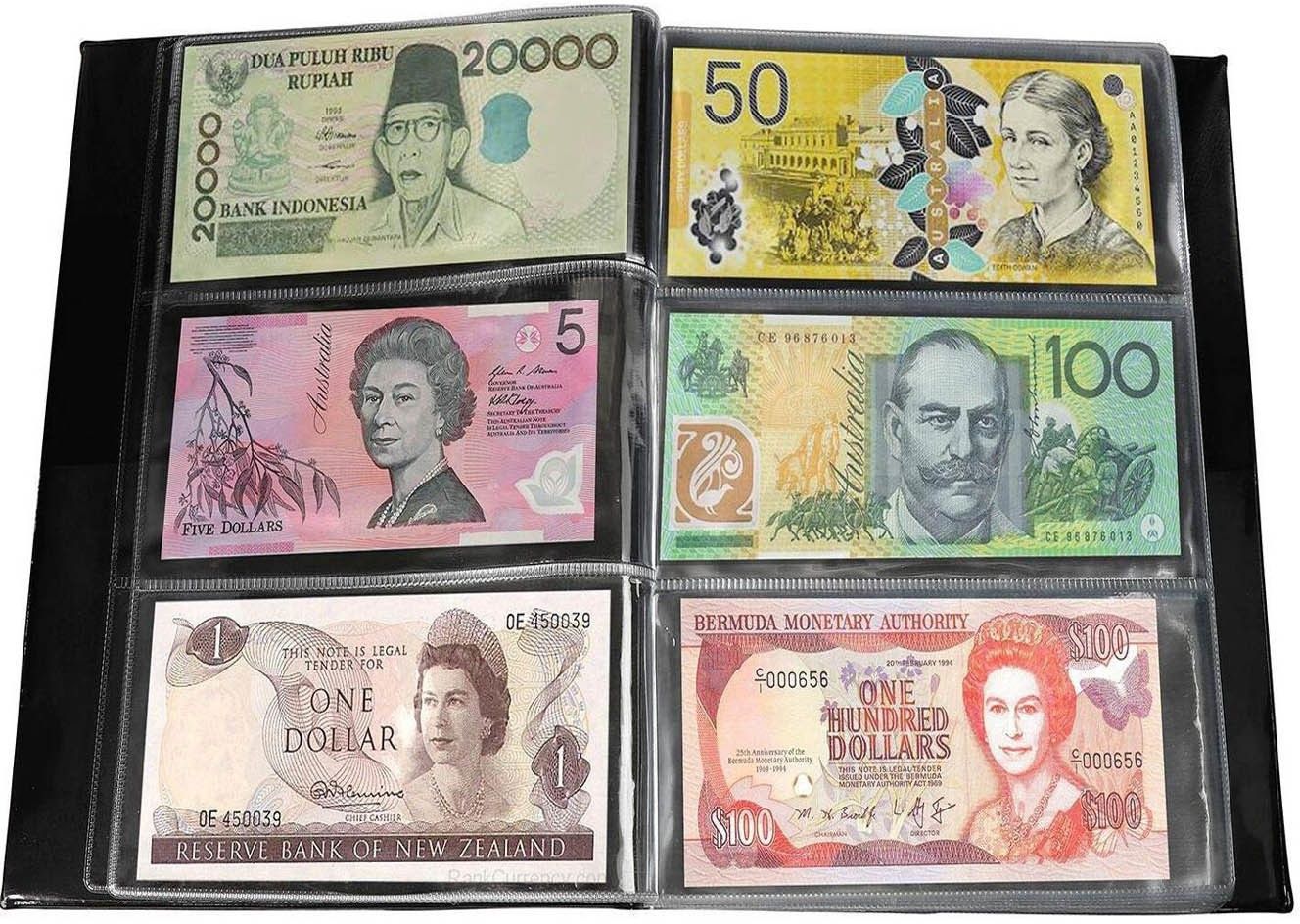 gold mint Banknote Album 20 pages 60 pockets Top Quality World Class Banknote Currency storage Display Coin Bank-picture-11