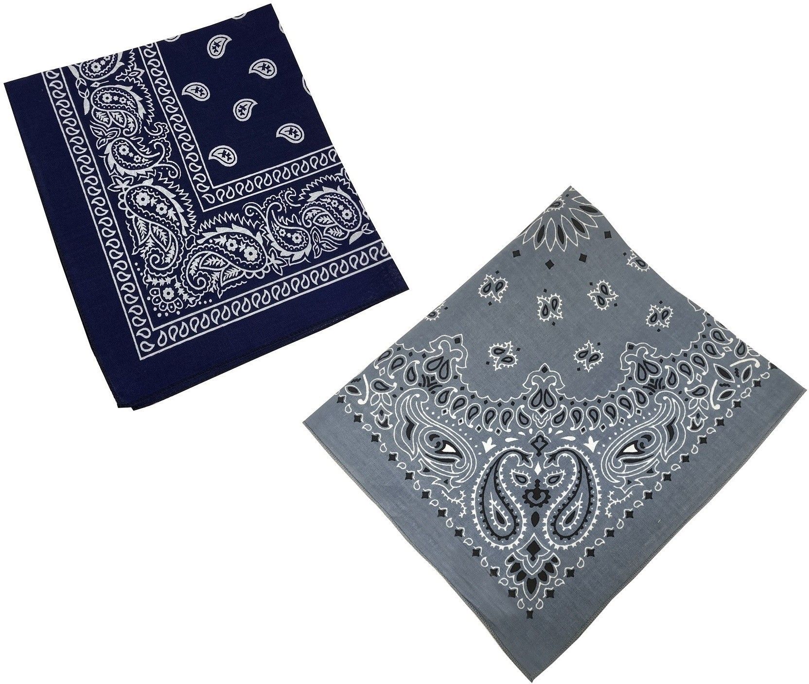 BIGWHEEL Combo Of 2 Pcs Grey And Navy Blue Double Side Printed Multifunctional Paisley Printed Hankie ["Multicolor"] Handkerchief-image-39