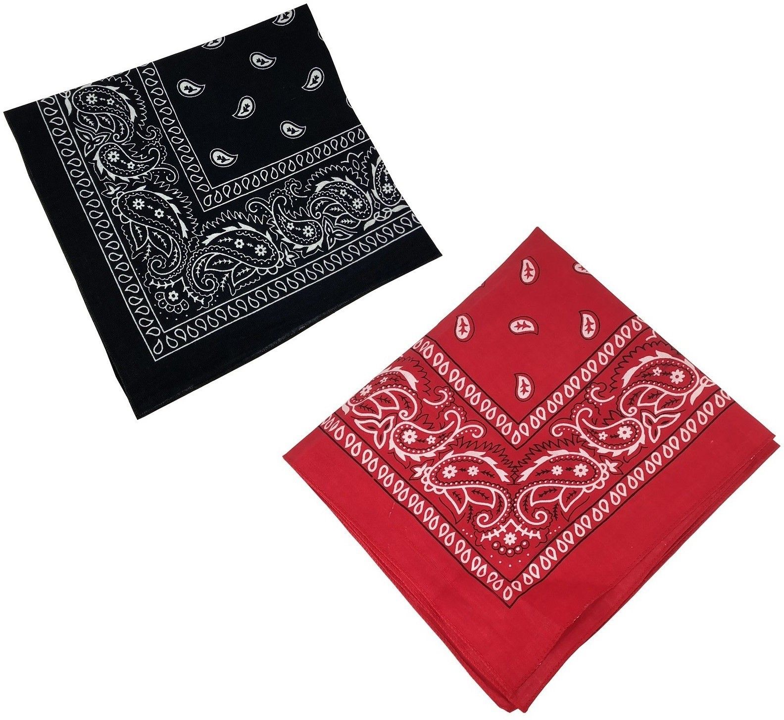 BIGWHEEL Combo Of 2 Pcs Red And Black Double Side Printed Multifunctional Paisley Printed Hankie ["Multicolor"] Handkerchief-image-17