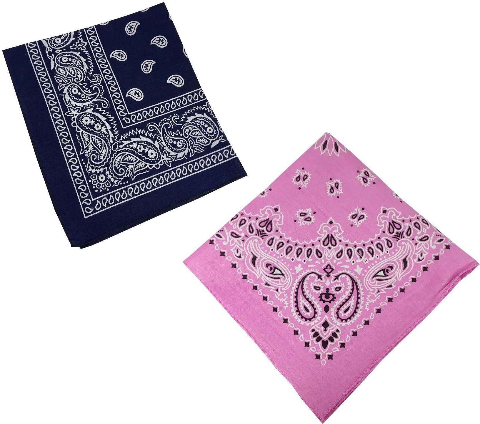 BIGWHEEL Combo Of 2 Pcs Baby Pink And Navy Blue Double Side Printed Multifunctional Paisley Printed Hankie ["Multicolor"] Handkerchief-image-38