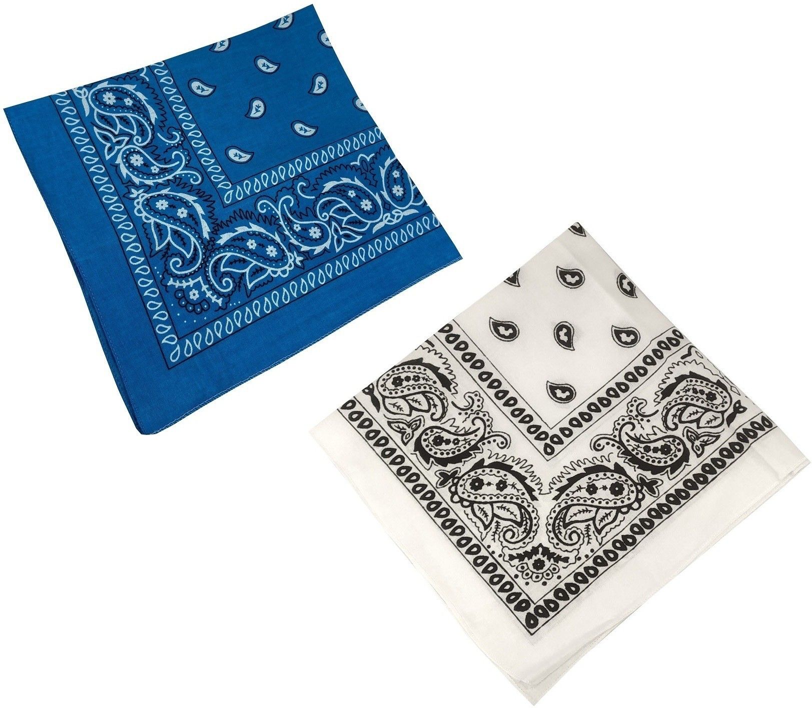 Uniqon Combo Of 2 Pcs White And Sky Blue Double Side Printed Multifunctional Paisley Printed Hankie ["Multicolor"] Handkerchief-picture-17
