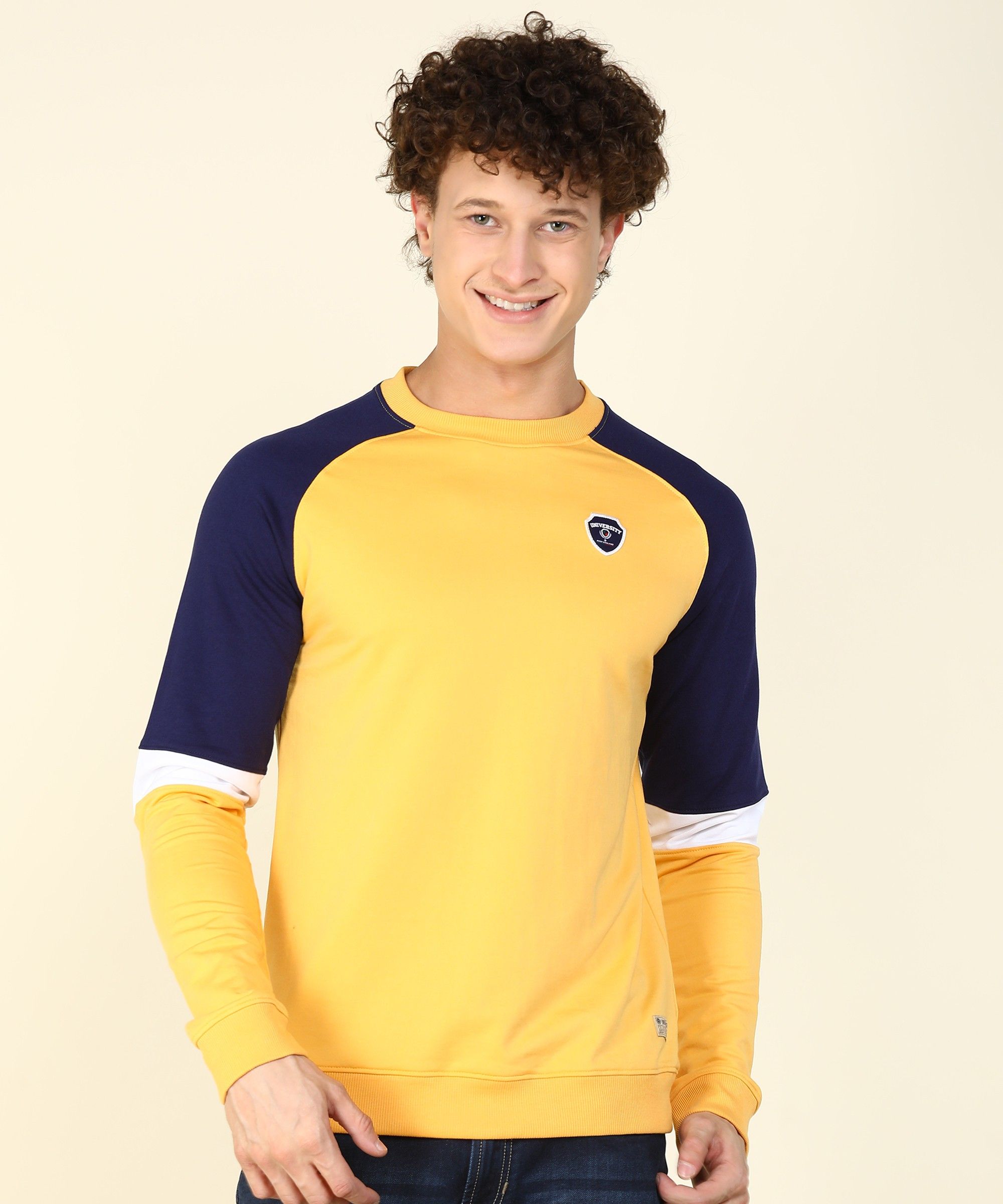 peter england university Men Full Sleeve Color Block Sweatshirt-picture-13