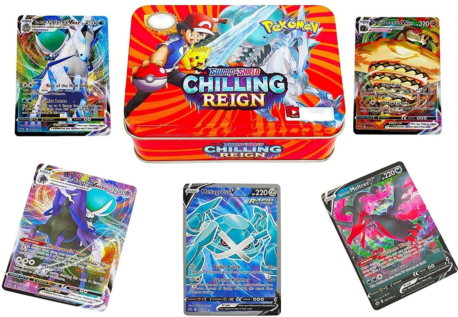 fratelli Pokemon Sword & Shield-Chilling Reign, Playing Cards Game with Booster Packs Totally Surprising Cards Game in Attractive Metal Tin Box for All Age 2022 edition-picture-27