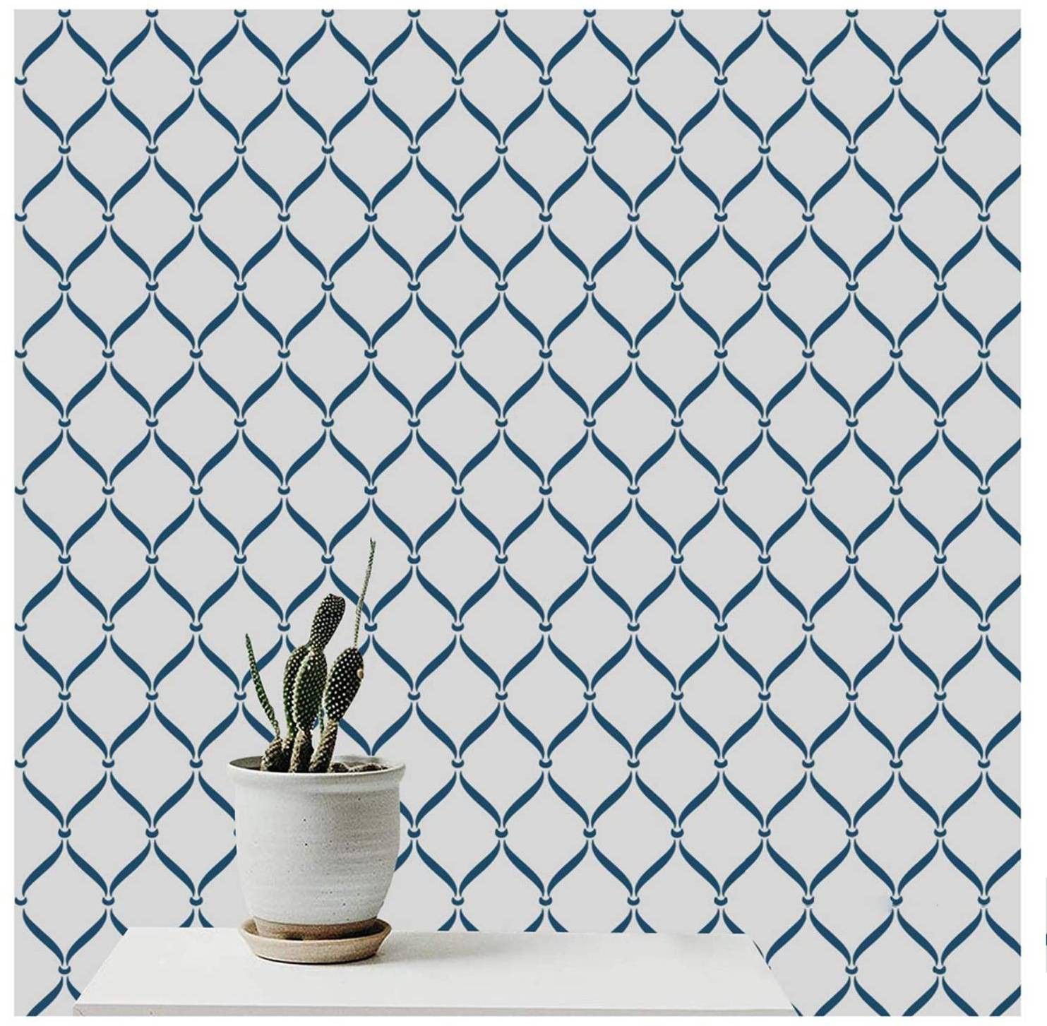 lattice ribbon stencils for wall painting size 16x24 inch khs469 keylink wall 24*16 modern stencil