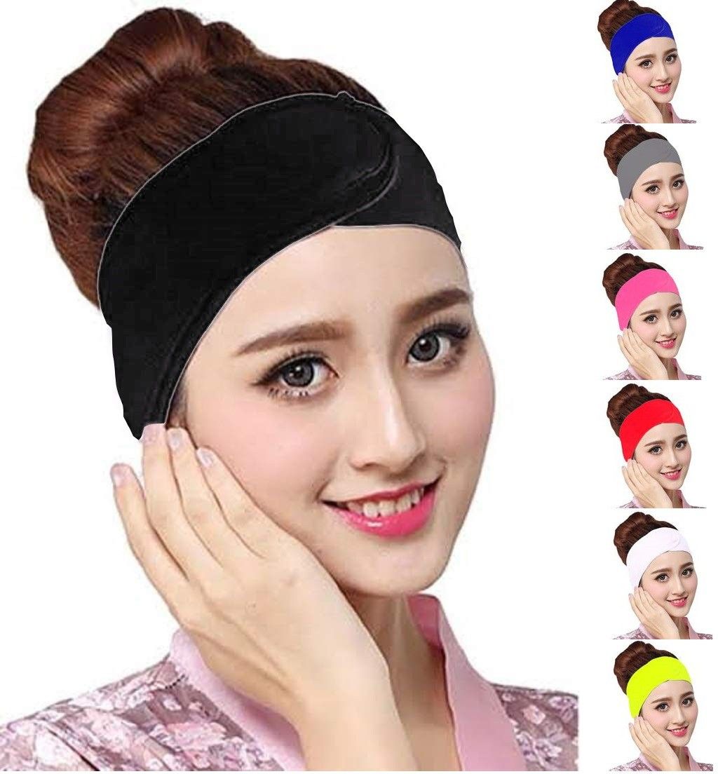 Facial Spa Headband, Adjustable Elastic Headband, Non-slip Stretchable Washable Makeup Hair Band For Yoga, Sport, Bath Shower Towel Wrap Head Bands Makeup Headband Pack of 1 (Color -Black) Makeup Headband-image-12