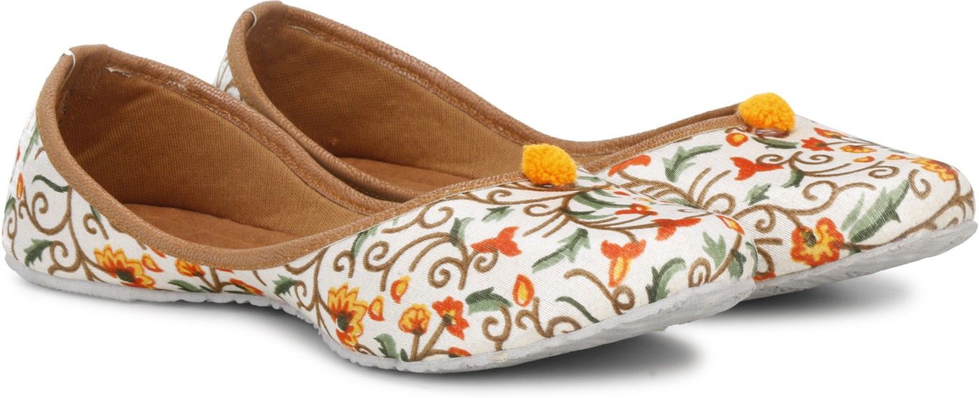 tryfeet WOMEN'S Alluring Flower Print Jutti Mojaris For Women-picture-10