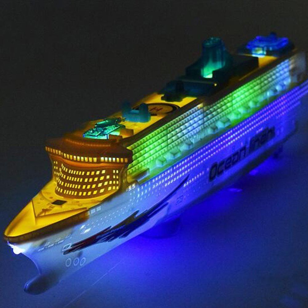 Ship Toys for Kids, Ocean Liner Big Ship Model with Music LED Lights, Miniature Electric Toy Boat for Children Christmas Birthday Gift-image-4