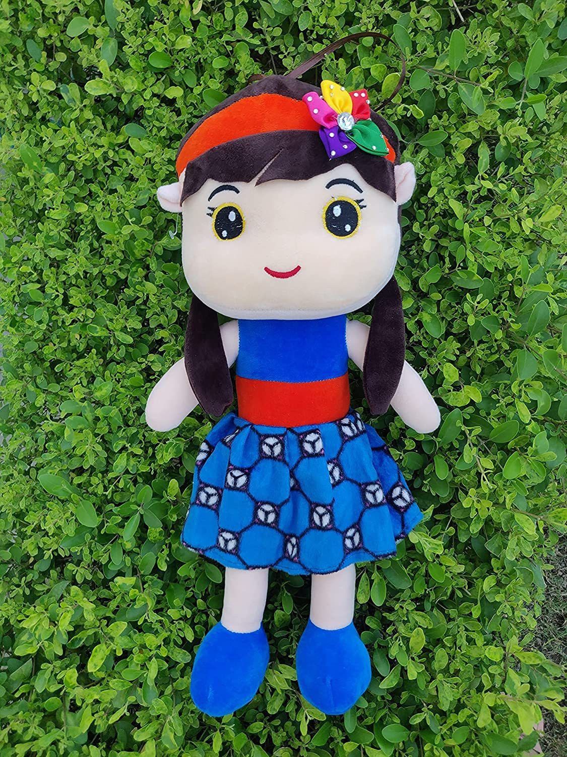 Stuffed Girl Candy Molly Doll - Polyfill Washable Cuddly Soft Plush Toy - Helps to Learn Role Play - 100% Safe for Kids (Blue, Molly Doll - 40 cm)