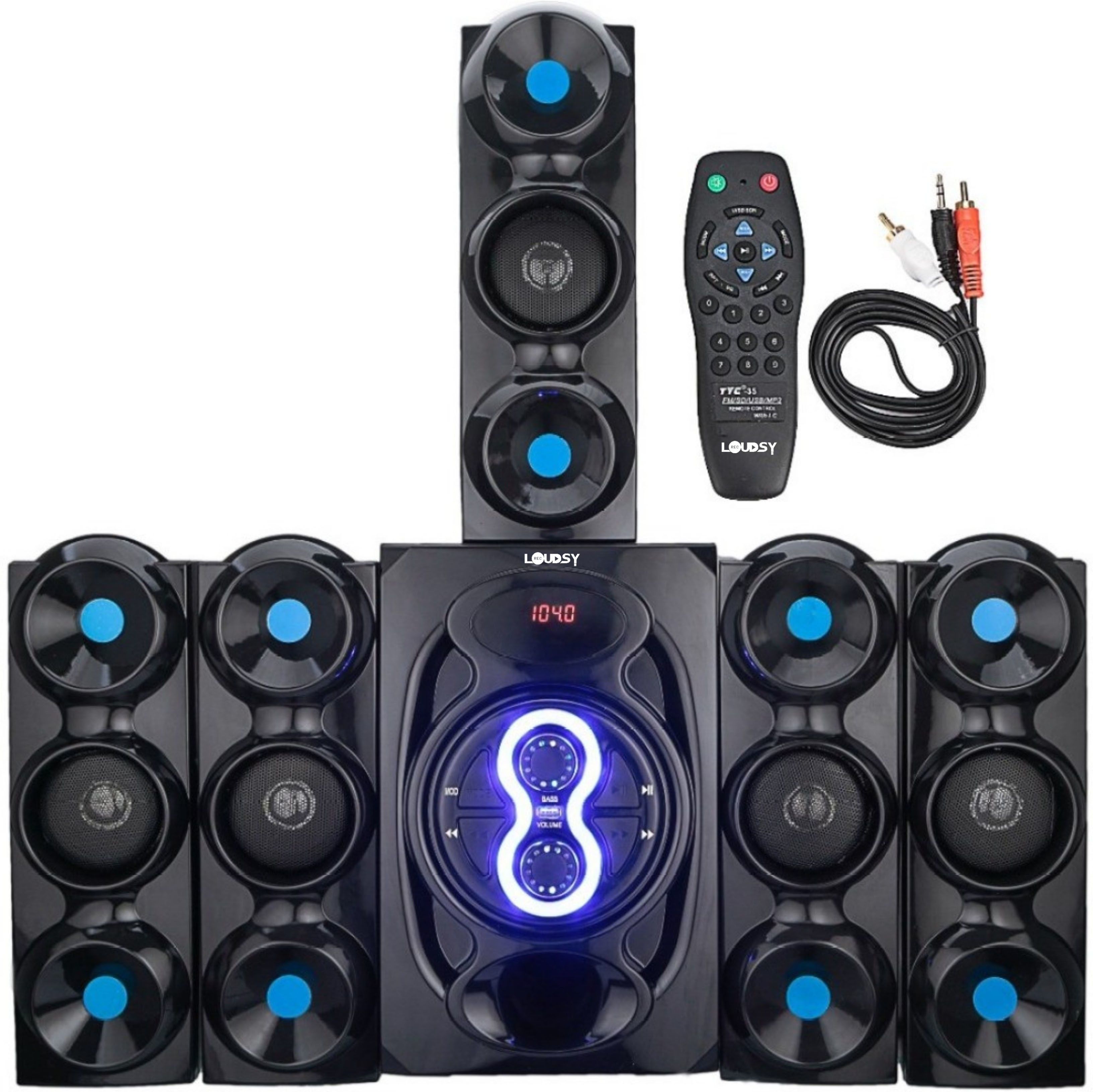 LOUDSY Best Buy Popularity High-Fidelity Transmission Powerful Sound Audio Extra Bass Home Theatre Flashing LED Light BestIn Built Bluetooth Connectivity |Gaming|Outdoo|Home Audio TF/FM Slot Home Theatre compatibility and stable transmission wireless technology helps connecting fast and stable, 200 W Bluetooth Home Theatre-image-46