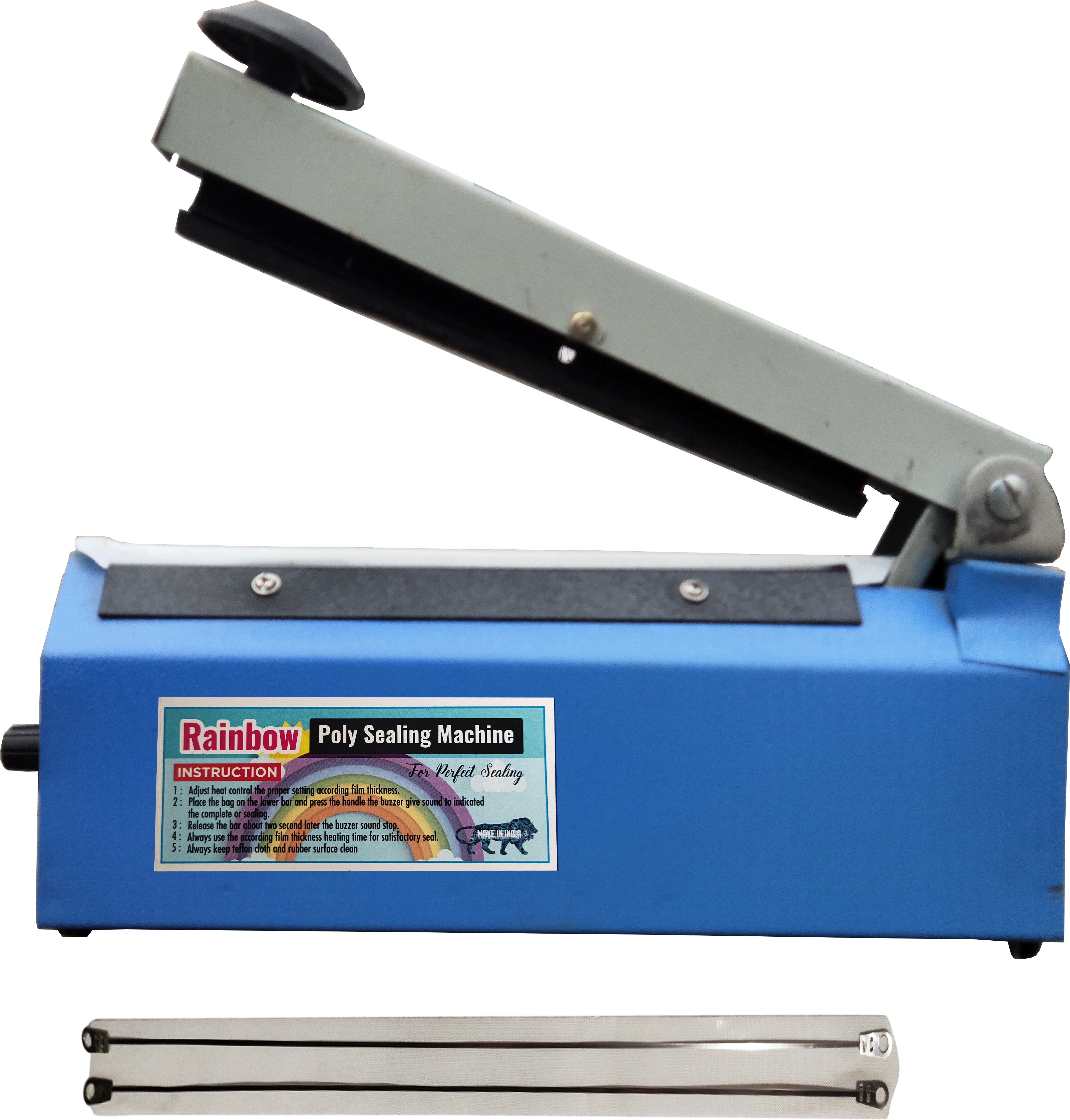 rainbow Poly Bag Sealing Machine 8 Inch |Polythene Sealing Machine | Heat Sealer Thickness 2 MM 2 Element 1 Teflon cloth 200 MM Hand Held Heat Sealer-picture-16