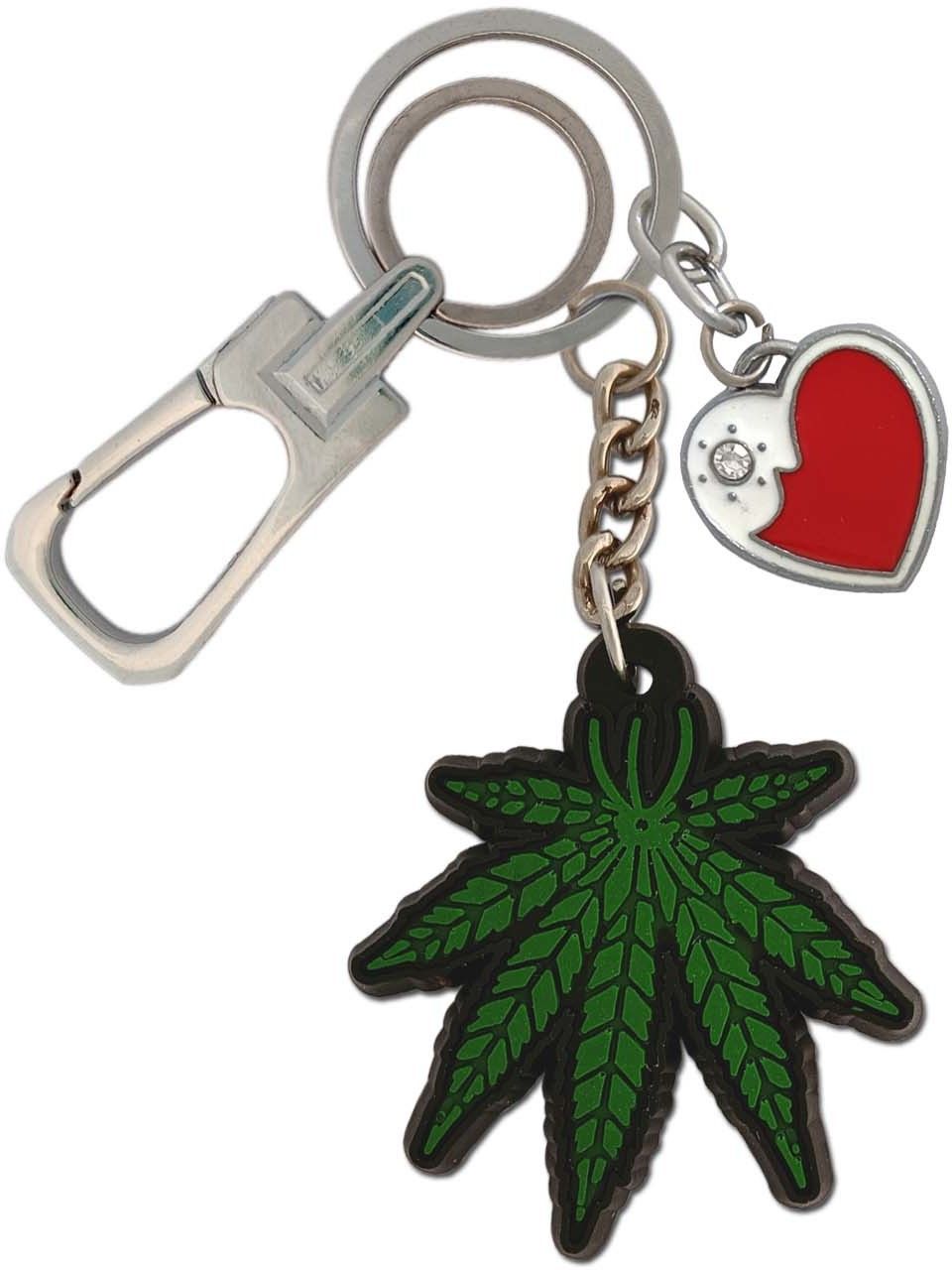 shoky looks Green Leaf Unique Metal Finishing Locking Lock with White Red Heart Locking Carabiner-picture-46
