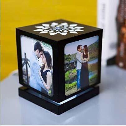 thewhoop Personalized Photo Rotating Brown Wooden Table Lantern-picture-11