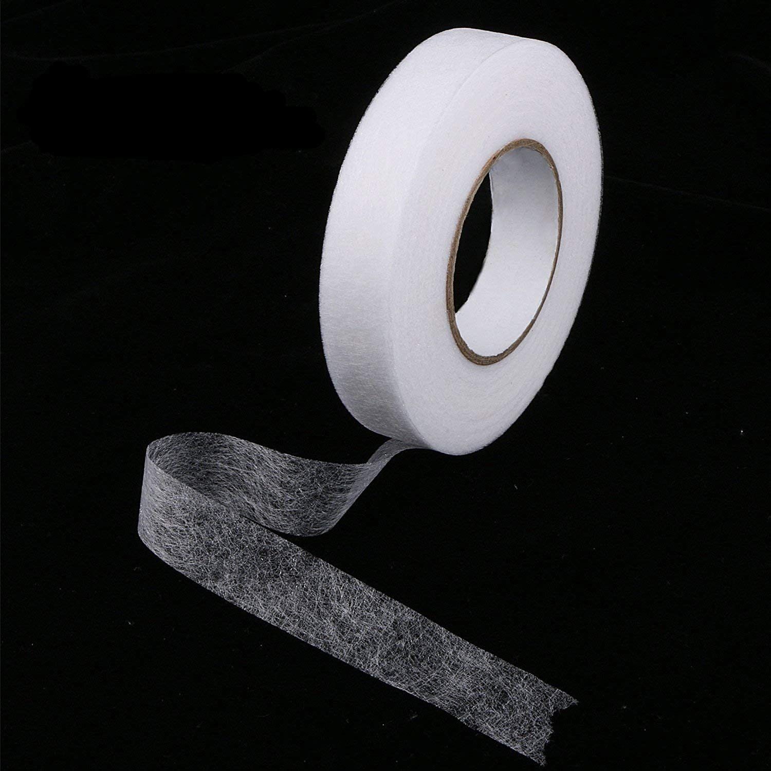 Rivil Civil Fabric Fusing Tape Double Sided Adhesive Hem Tape Iron on Tape (White) Buckram Interfacing Interlining Fusible 20mm Wide x 100 Yards Long Sewing Accessory Adhesive Accessory Tape Dot 22 Count Aida Cloth