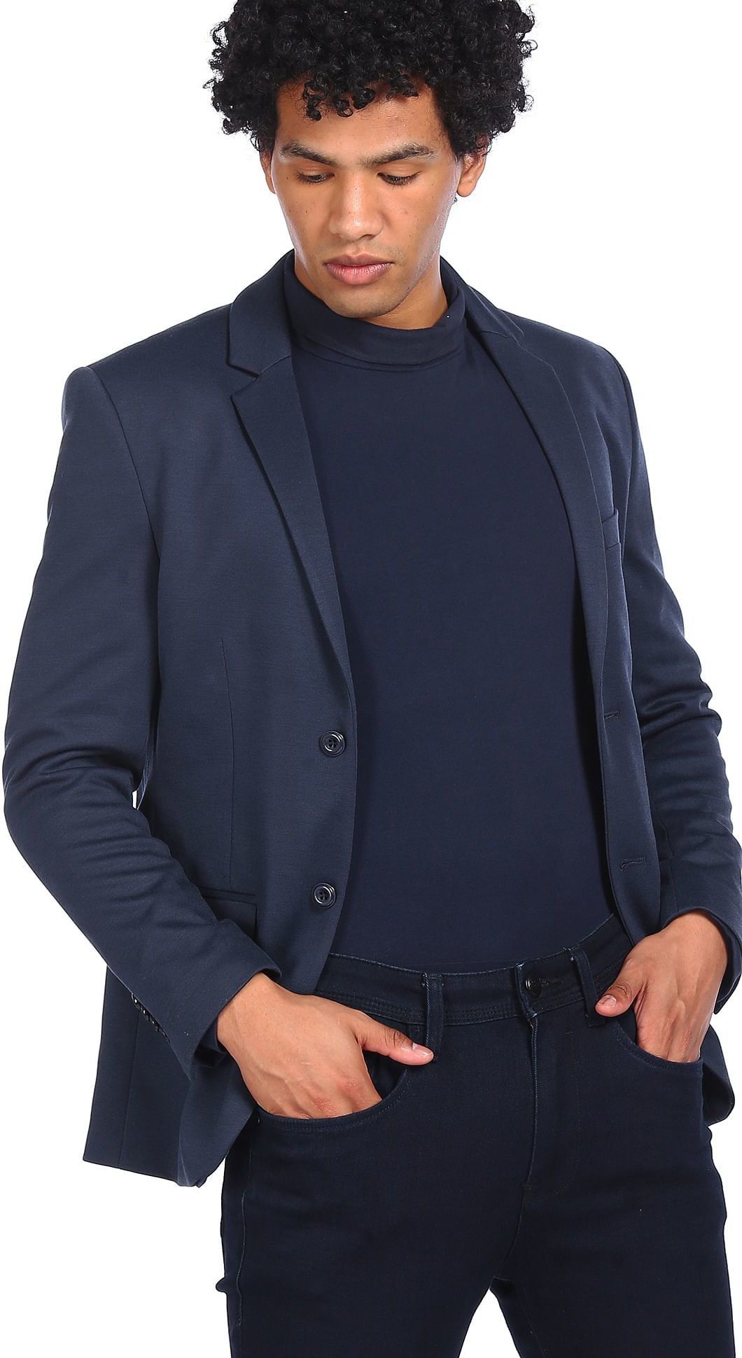 Men Solid Single Breasted Formal Blazer-image-28