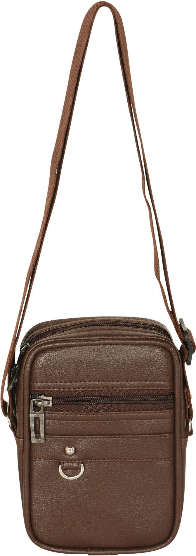 Brown Men & Women Sling Bag - Medium Small Chest Slinger Mobile Sling Bag for Men Women | Mini Slings bags boys girls | Chest Bags | Mobile Bags | Running Walking Cycling Sports Bags | Corporate Birthday Gift Item | Cash Bag | leather sling bag for men travel-image-26
