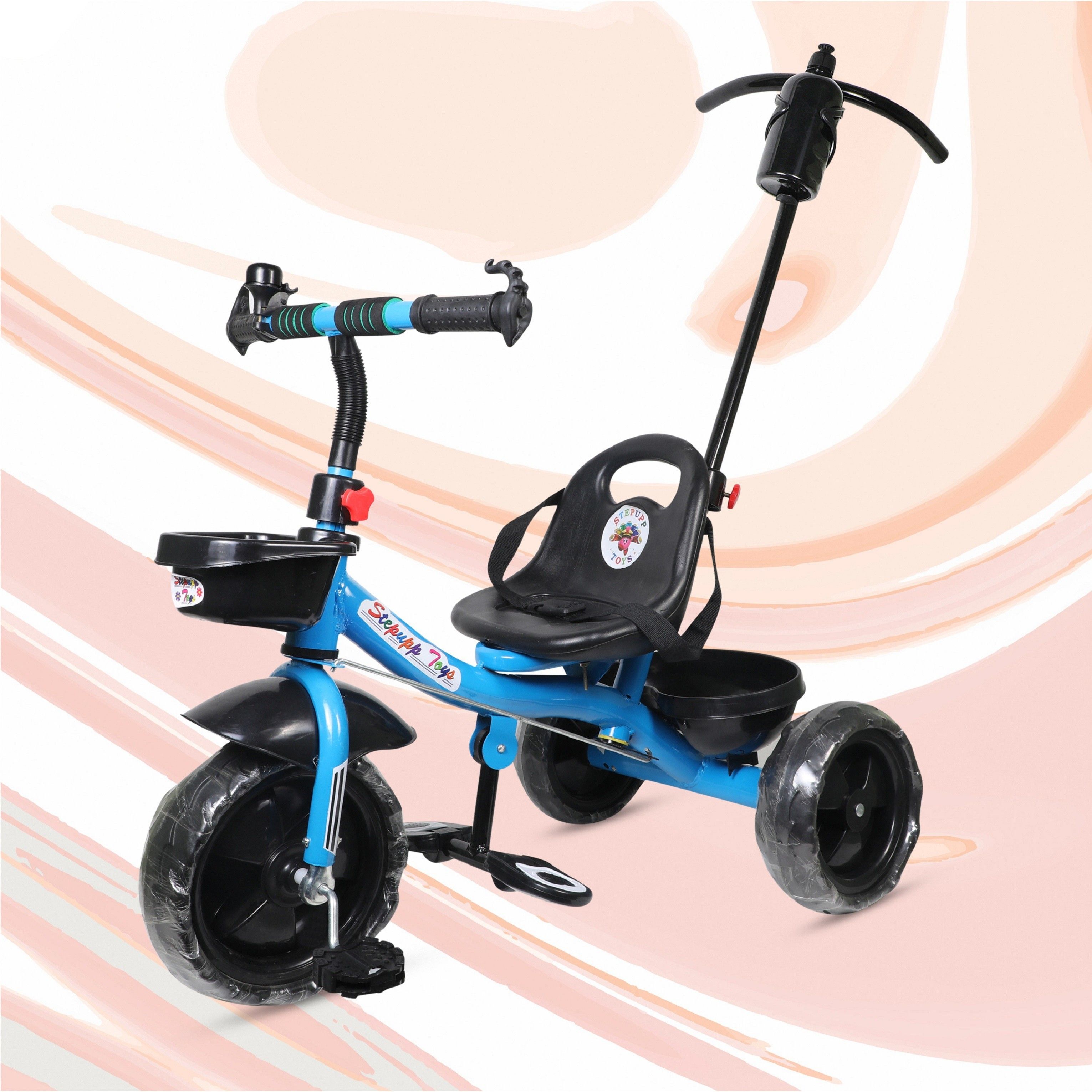 toyshoppee 1-5 years Kids Tricycle with Parent Handle,Front & Back Basket ,Seatbelt or bell TRICYCLE RECOMMENDED FOR TODDLER 1-5 YEARS CHILDREN Tricycle-picture-46