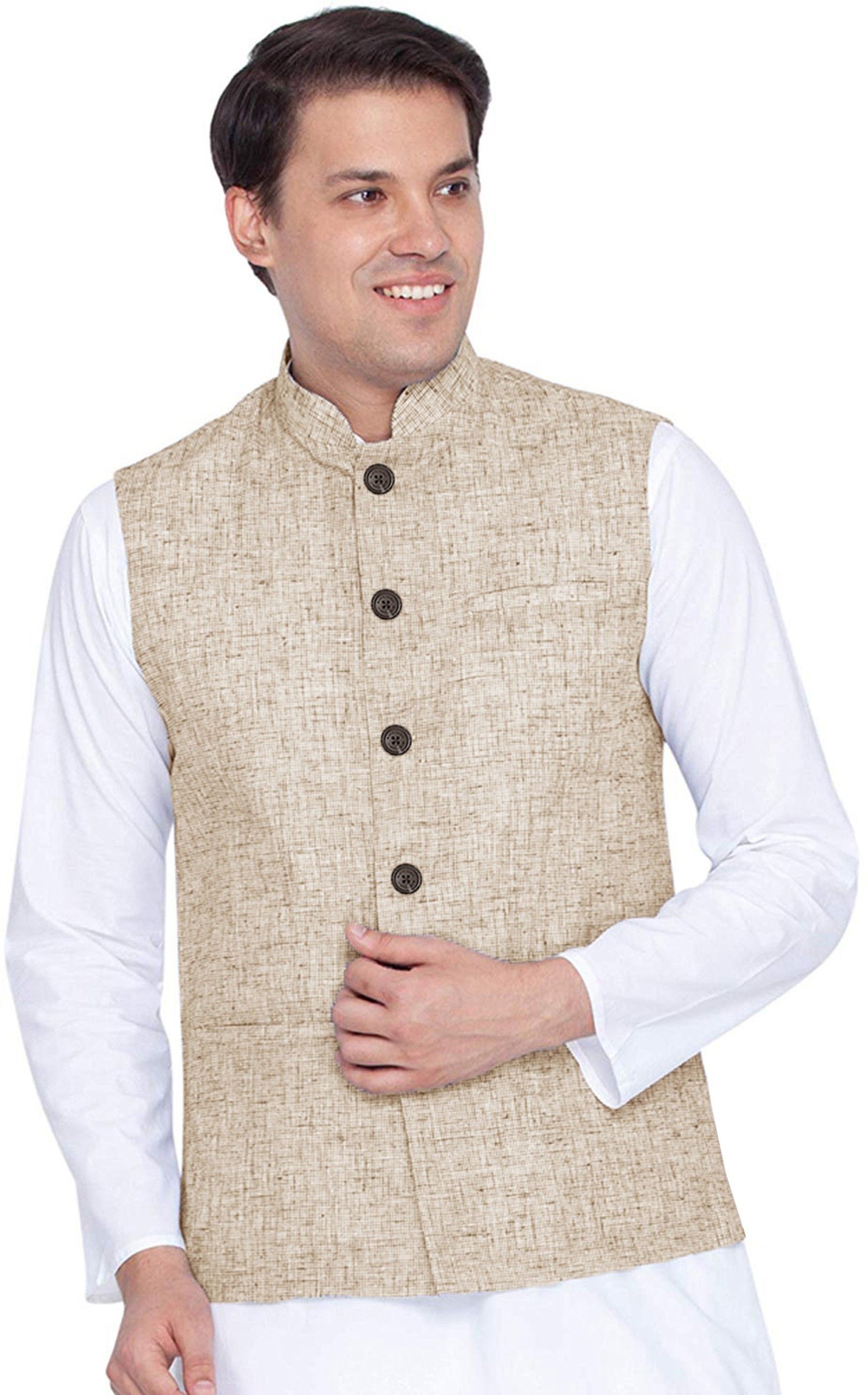 vastraa fusion Men Self Design Nehru Jacket-picture-22