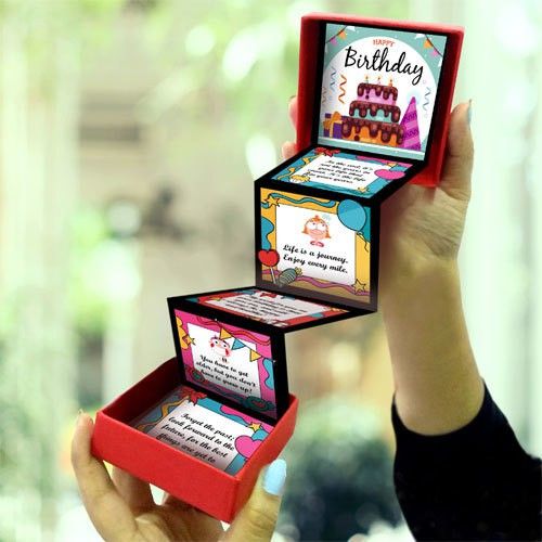 Birthday Messages Popup Box Greeting Card