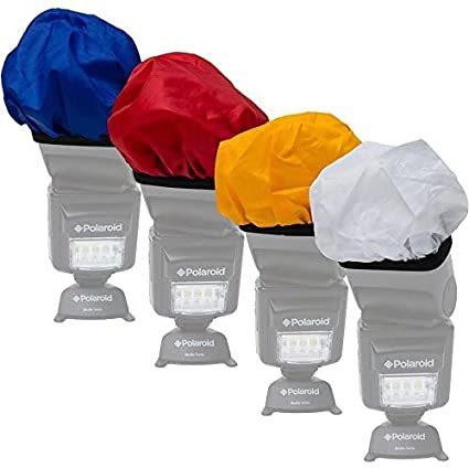MILLETS 4 Color Set Cloth Universal Flash Bounce Diffuser Cap for On or Off Camera for Canon, Nikon, Sunpak, Vivita Flash, Nissin, Sigma, Sony, Pentax Diffuser image 1