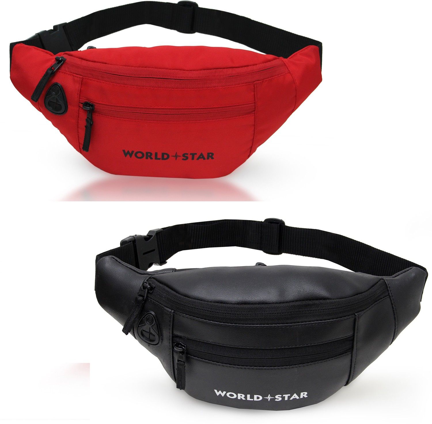 Worldstar Small Hiking Trekking Travelling Sports Waist Pouch Cycling Walking Running Bags combo waist bag Pack for Waist Bags for Men Women Chest (red&leatherblack)-image-40