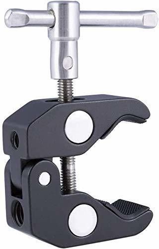 MILLETS Super Camera Clamp w/ 1/4" and 3/8" Thread Pliers Clip for DSLR Rig Cameras Straight Flash Bracket
